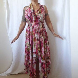 ARK&CO Vibrant colors handkerchief hem maxi dress